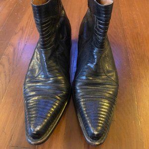 Black Mezlan Crocodile Boot